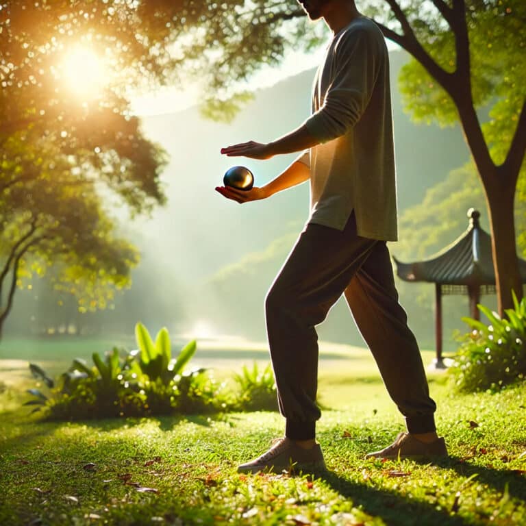 Qi Gong practice to cultivate inner balance, reduce stress, and build social confidence